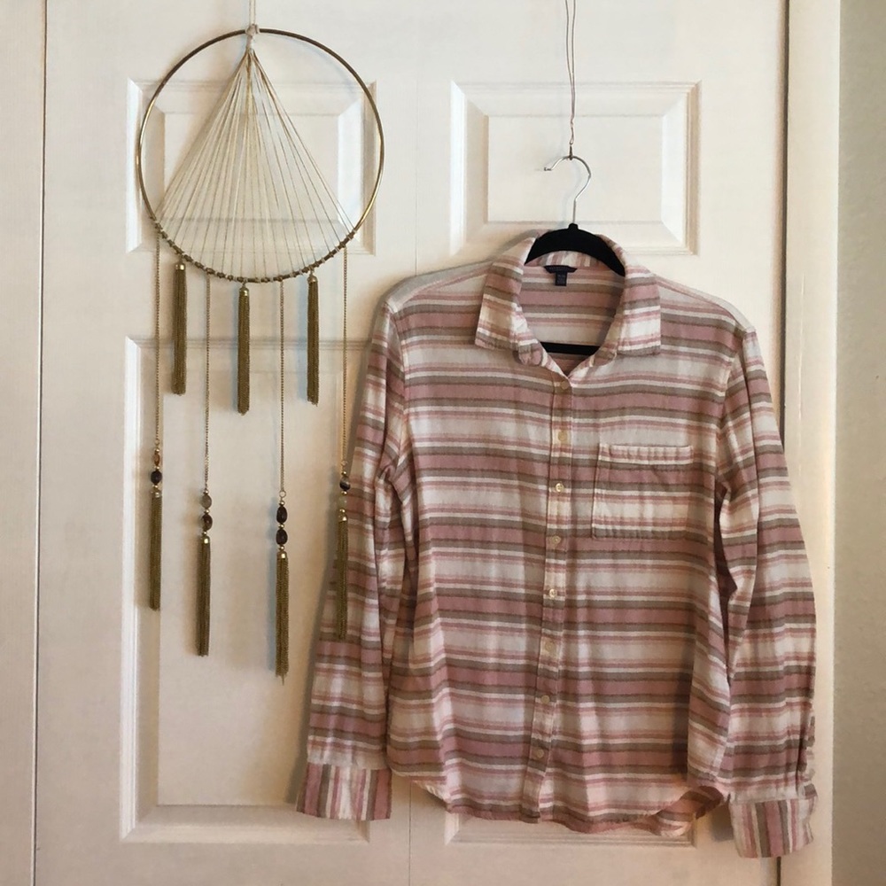 COPY - Aeropostale Pink and Tan Flannel